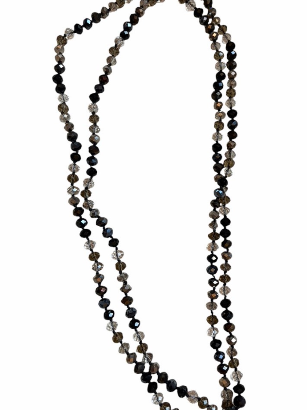 Joan Rivers Black and Silver Faceted Bead Necklace